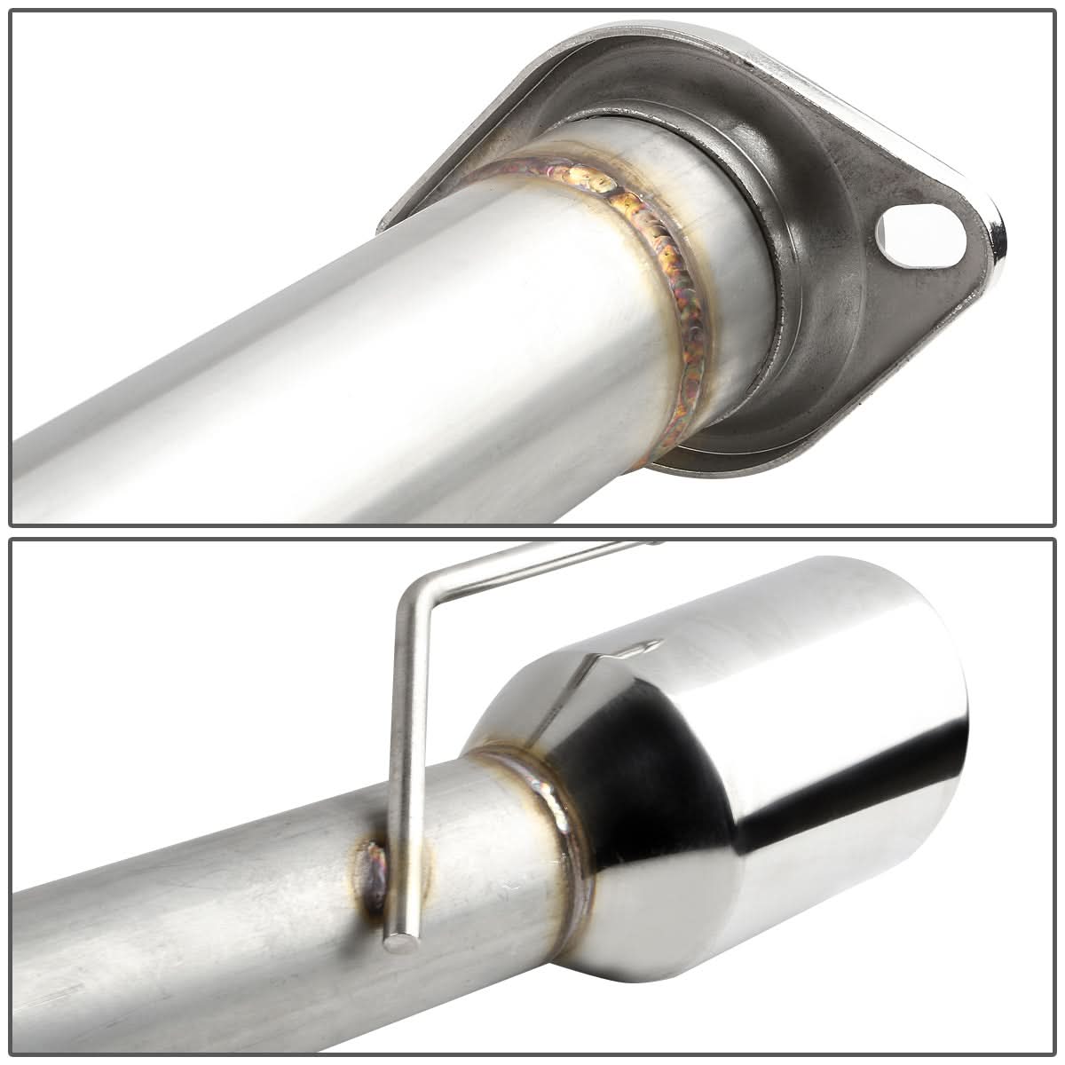 1996-2004 Ford Mustang V8 Catback Exhaust Dual Round Tip Stainless Steel