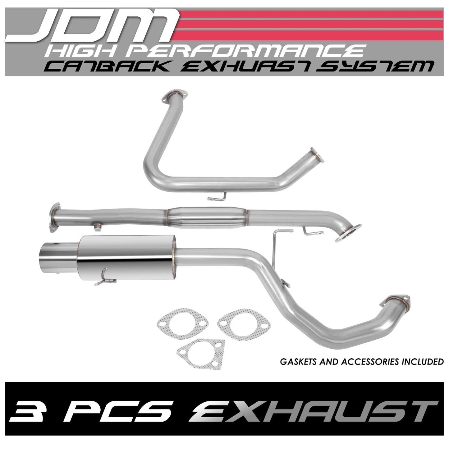 1999-2003 Mitsubishi Galant Single Tip Catback Exhaust Stainless Steel