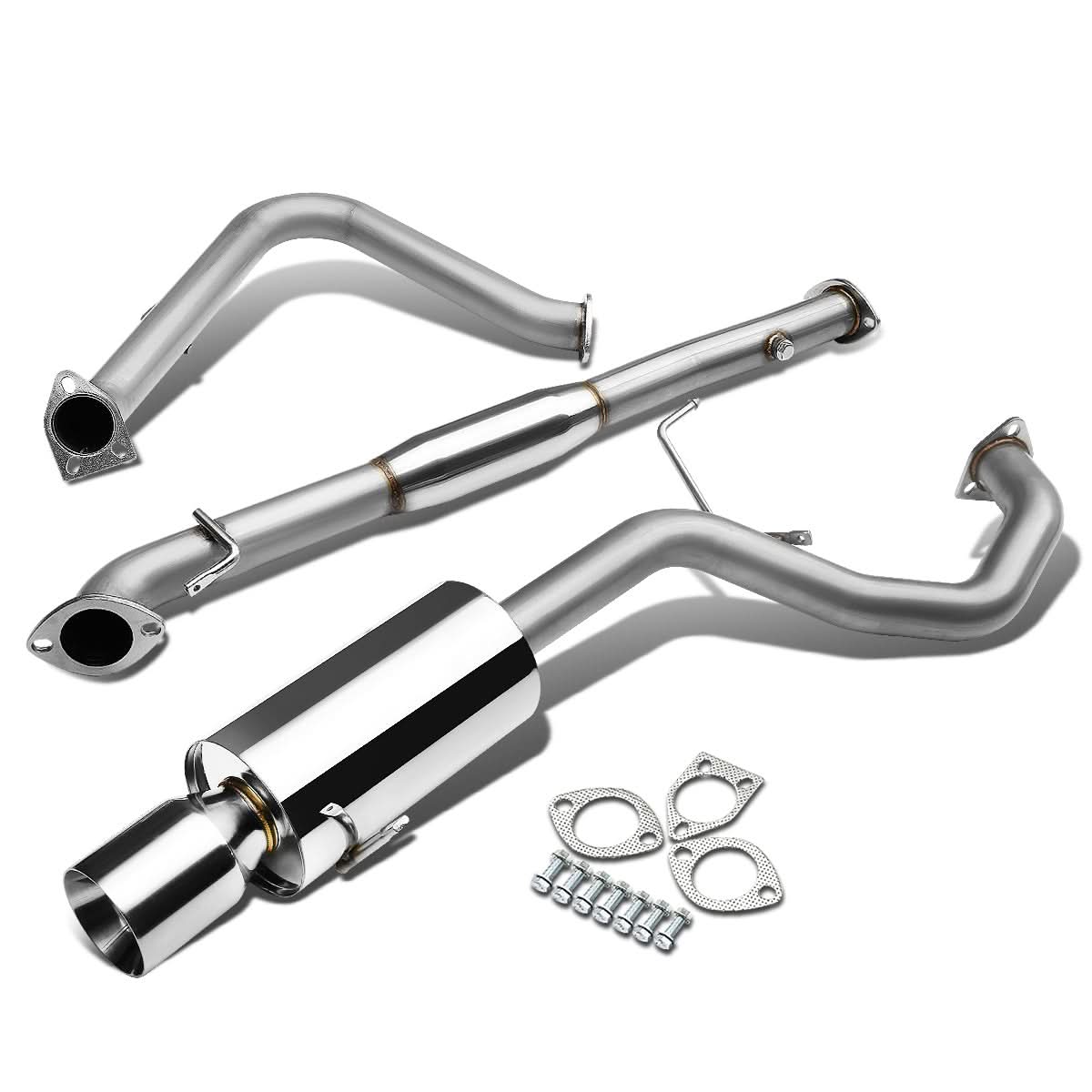 1999-2003 Mitsubishi Galant Single Rolled Tip Catback Exhaust Stainless Steel