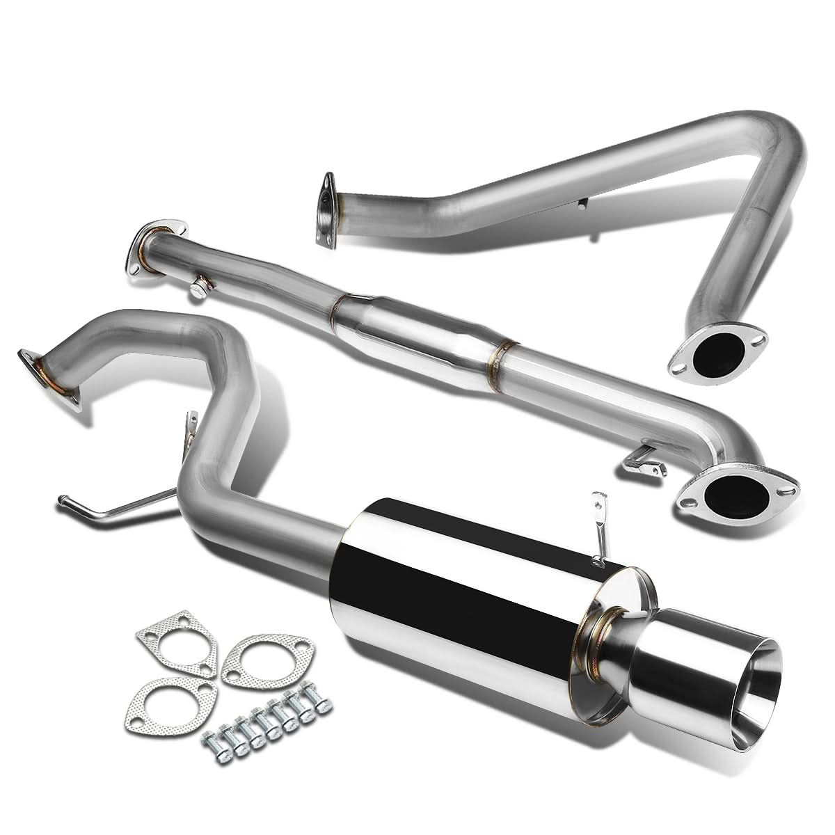 1999-2003 Mitsubishi Galant Single Rolled Tip Catback Exhaust Stainless Steel