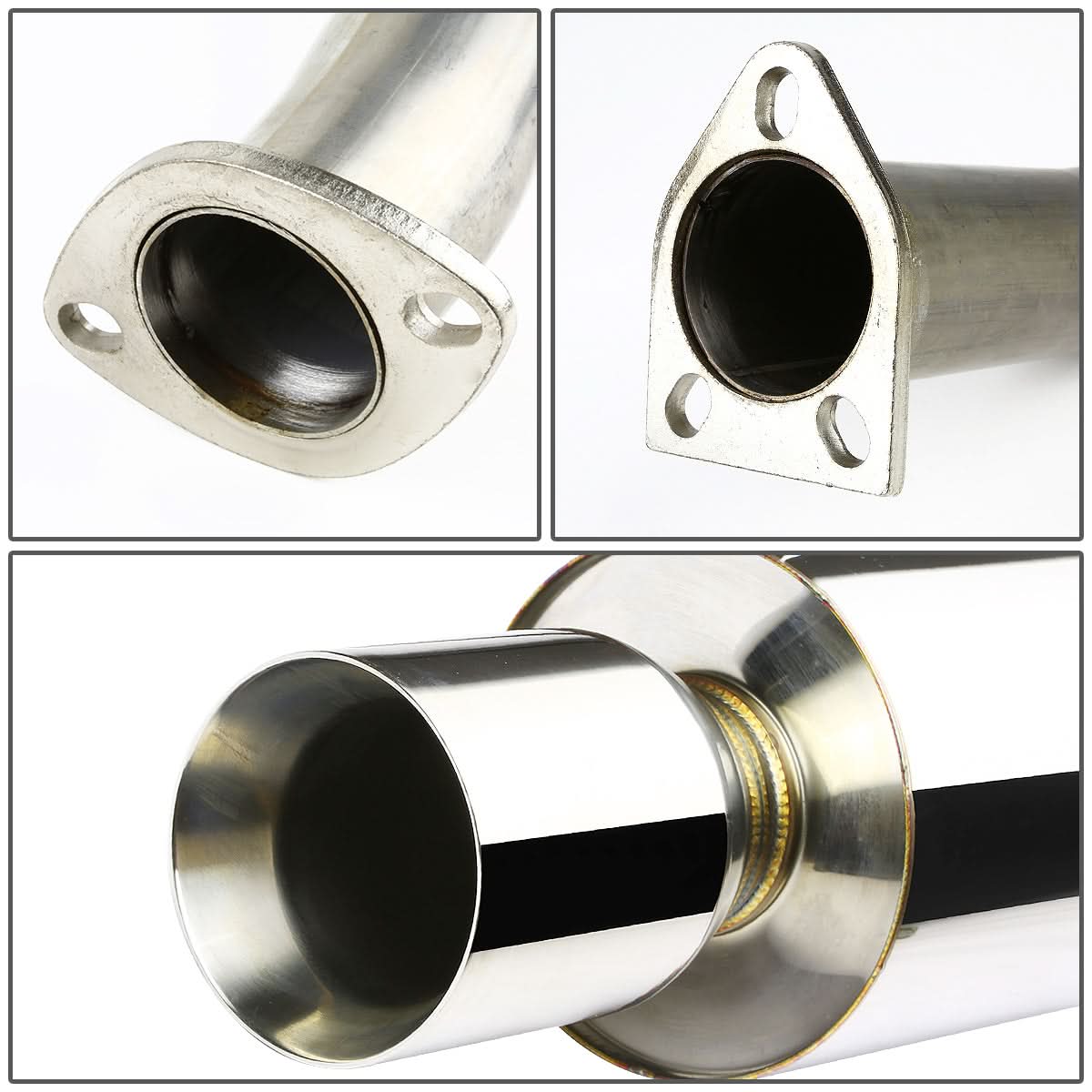 1999-2003 Mitsubishi Galant Single Rolled Tip Catback Exhaust Stainless Steel
