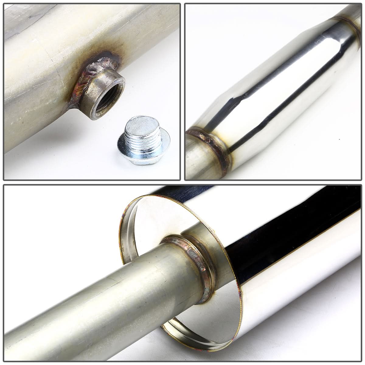 1999-2003 Mitsubishi Galant Single Rolled Tip Catback Exhaust Stainless Steel