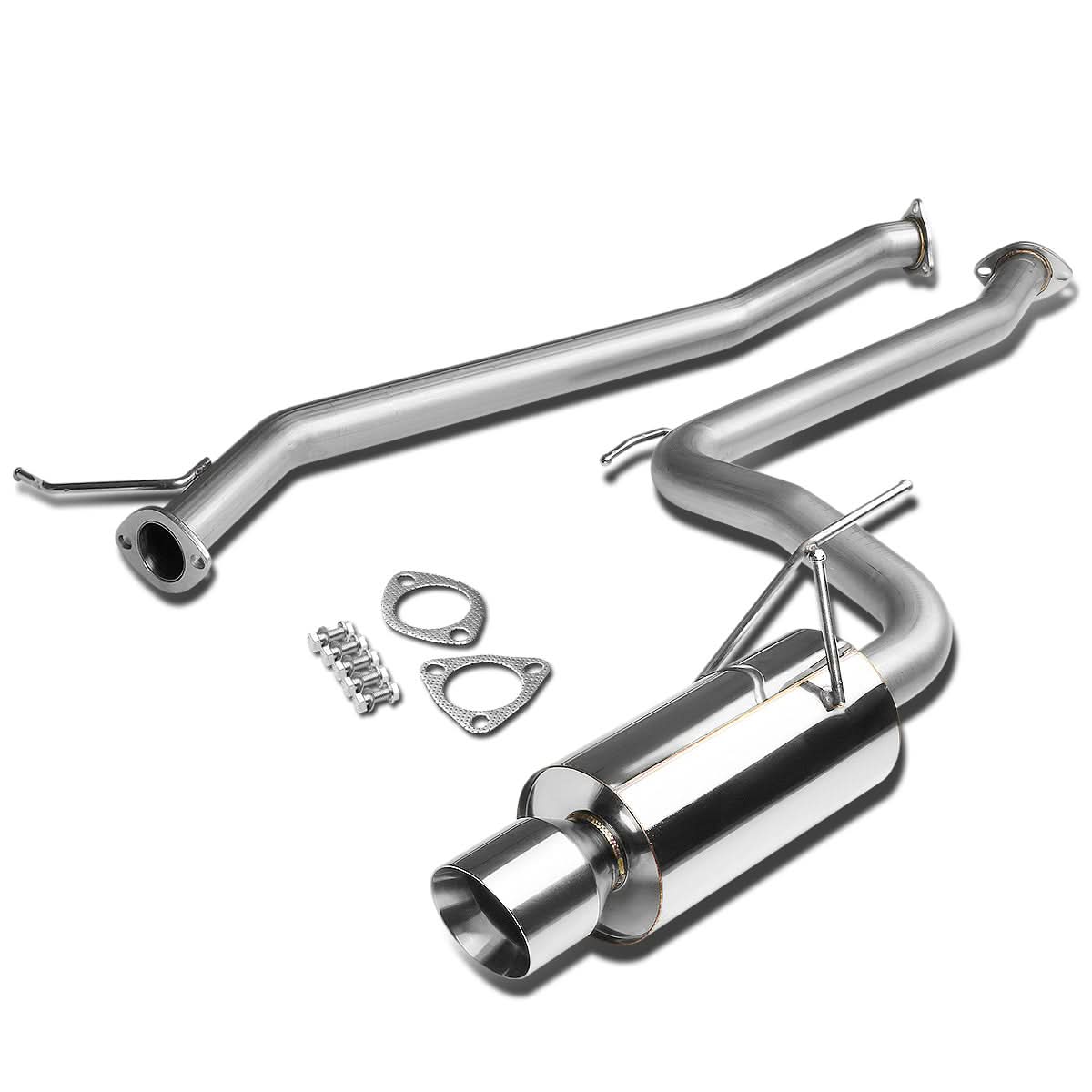 2003-2006 Honda Accord 2DR Single Rolled Tip Catback Exhaust Stainless Steel