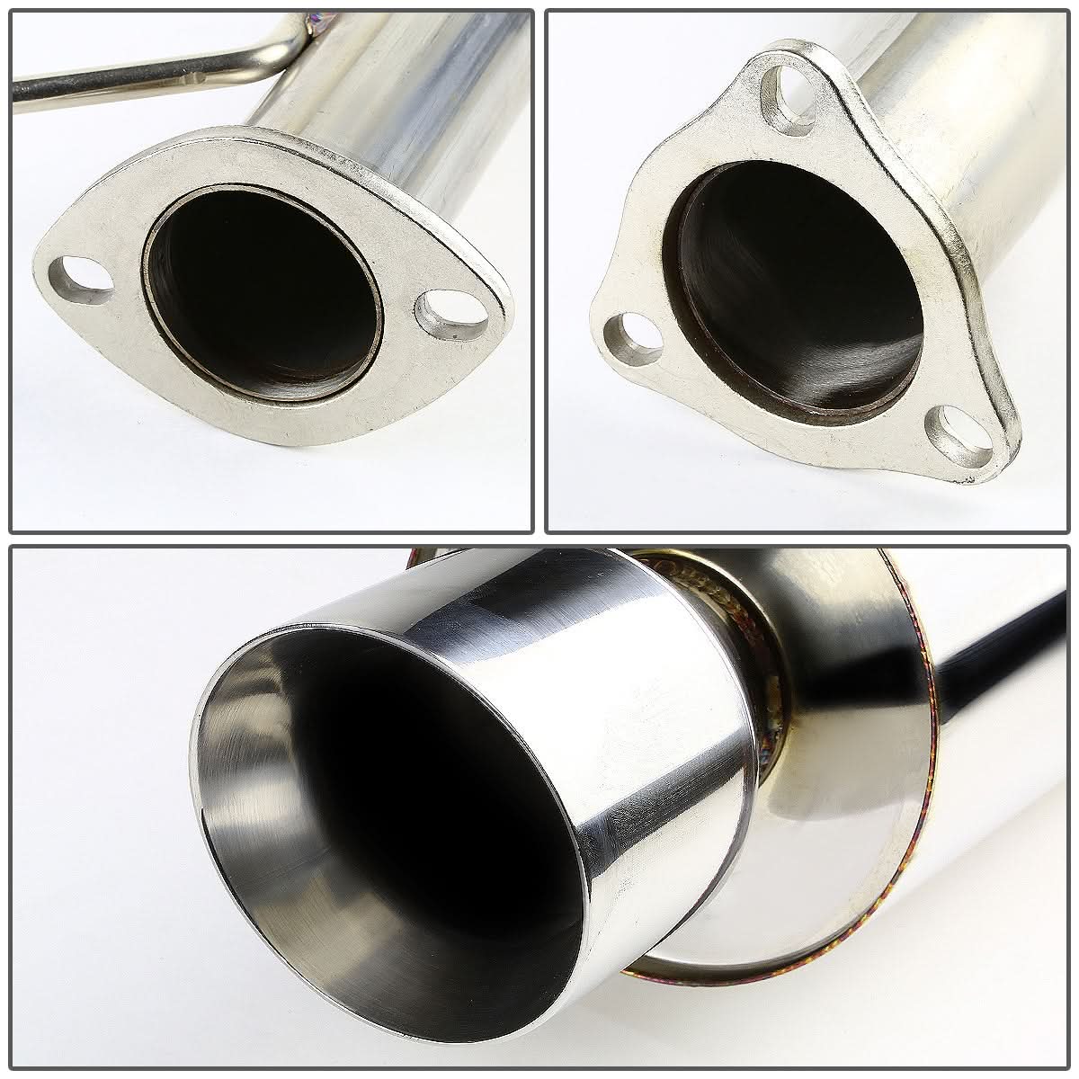 2003-2006 Honda Accord 2DR Single Rolled Tip Catback Exhaust Stainless Steel