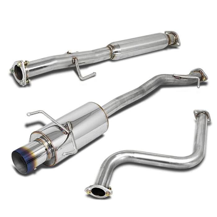 90-93 Honda Accord Single Burnt Tip Catback Exhaust - Stainless Steel