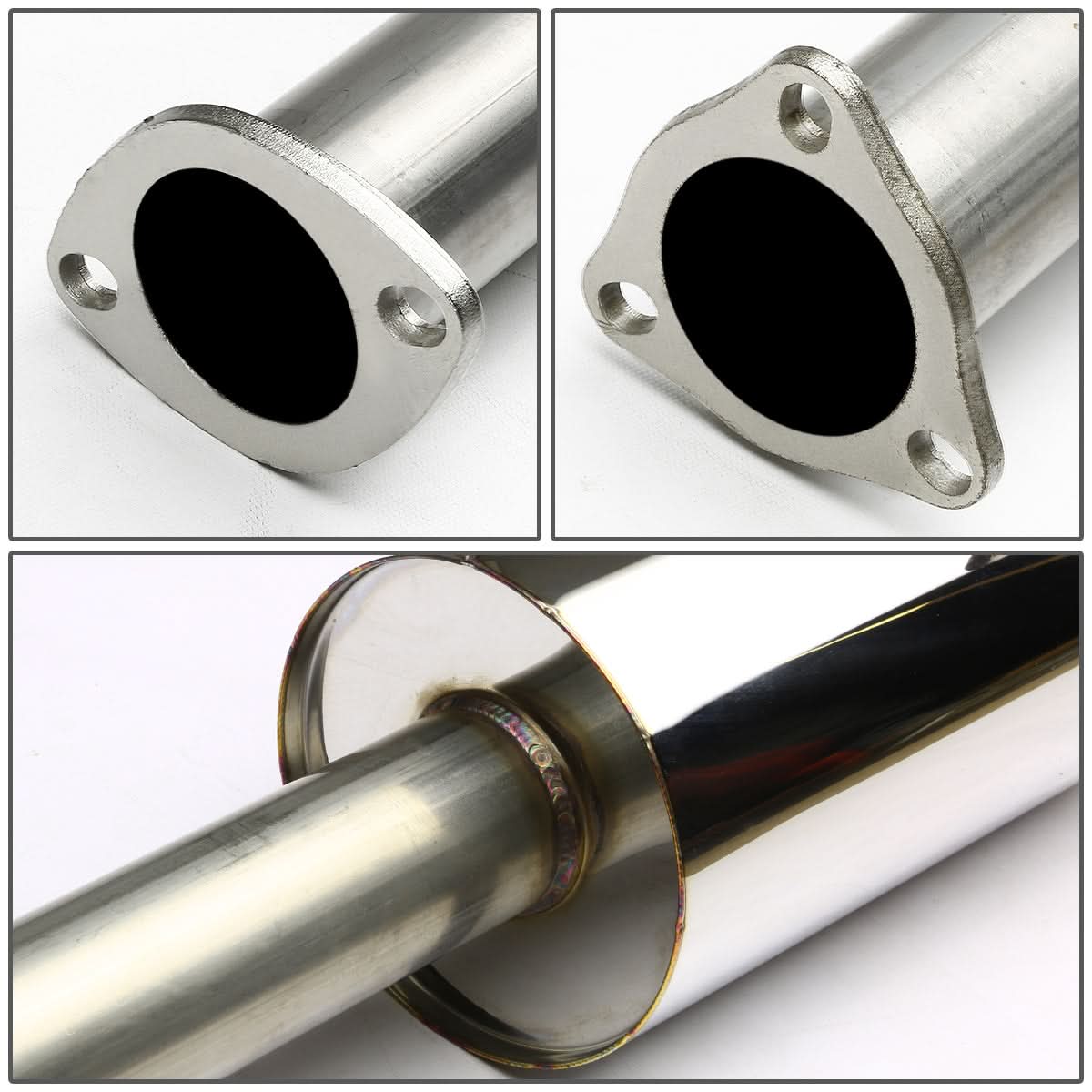 90-93 Honda Accord Single Rolled Tip Catback Exhaust - Stainless Steel