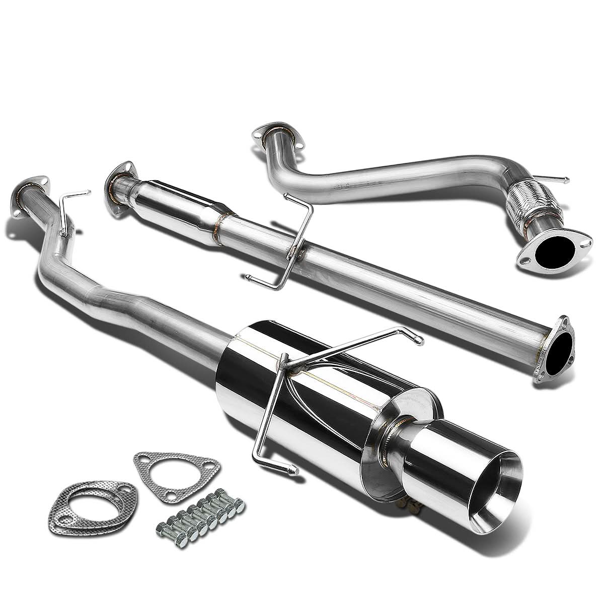 94-97 Honda Accord Single Rolled Tip Catback Exhaust Stainless Steel