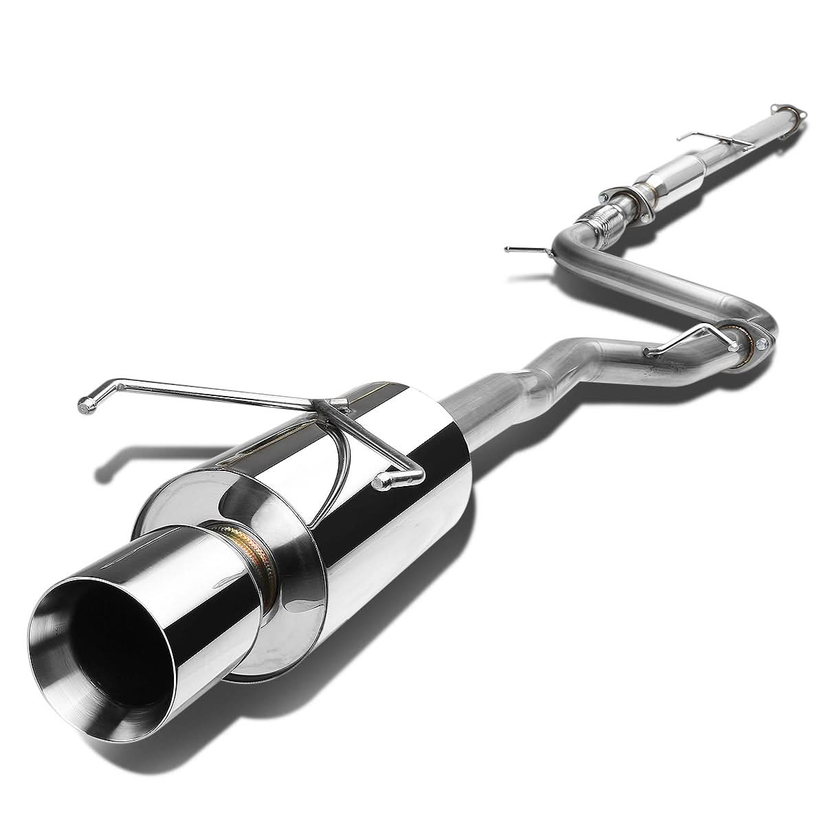 94-97 Honda Accord Single Rolled Tip Catback Exhaust Stainless Steel