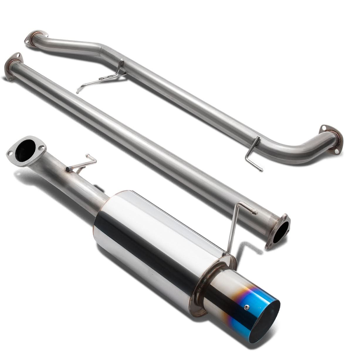 98-02 Honda Accord Single Burnt Tip Catback Exhaust Stainless Steel