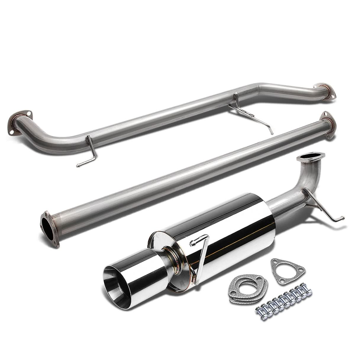 98-02 Honda Accord Single Rolled Tip Catback Exhaust Stainless Steel