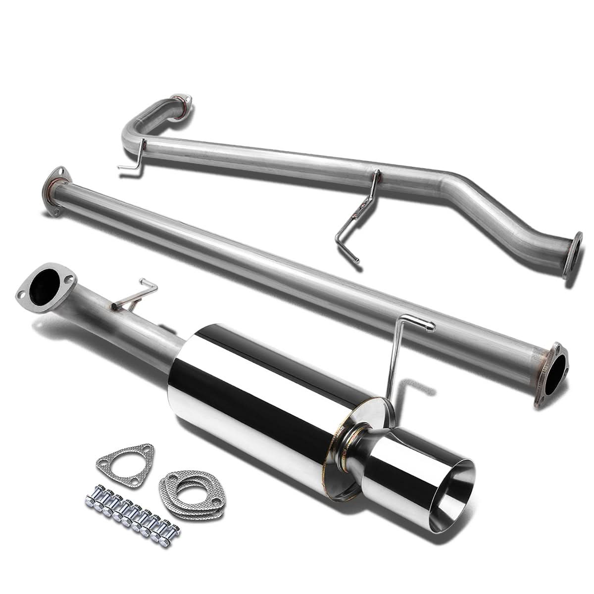98-02 Honda Accord Single Rolled Tip Catback Exhaust Stainless Steel