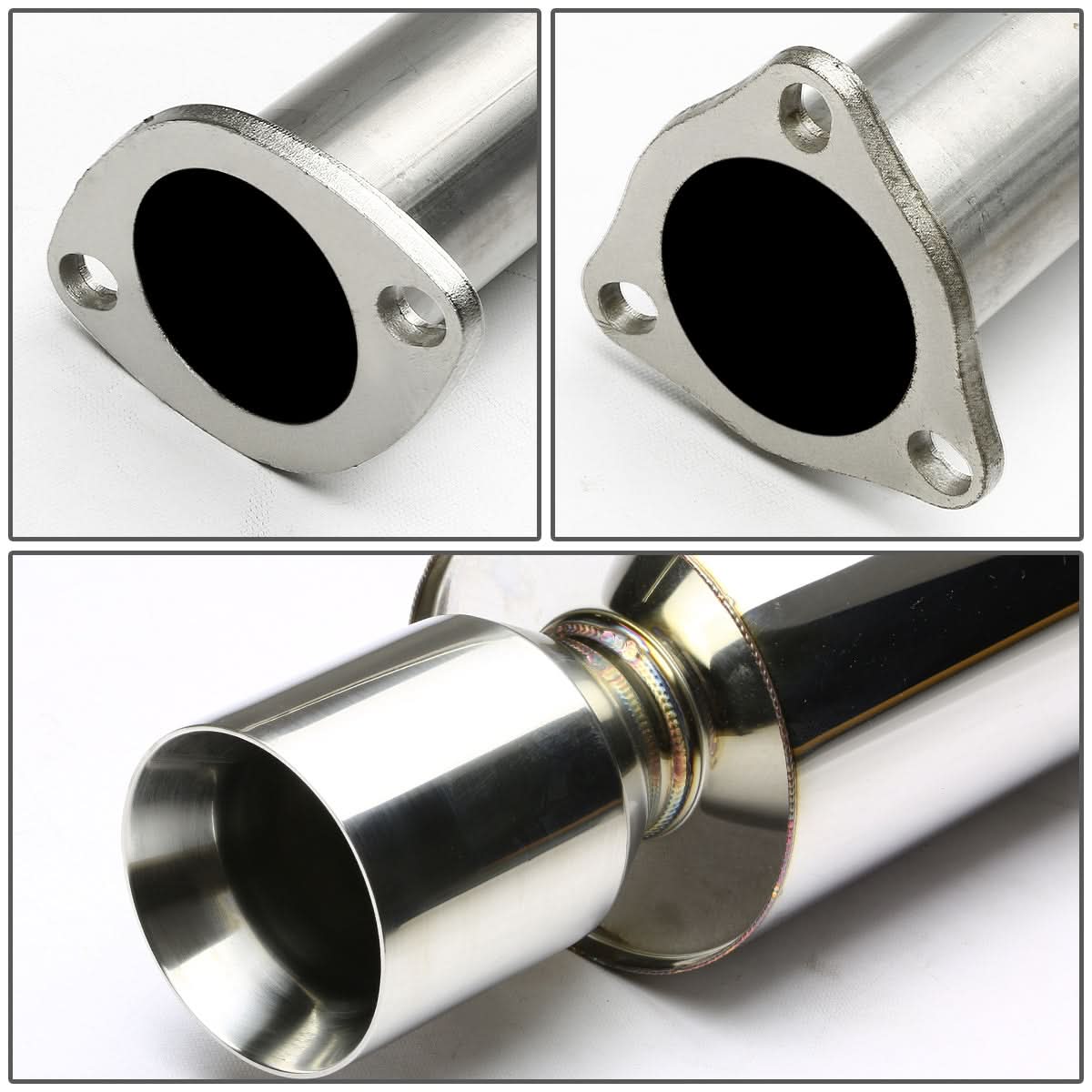 98-02 Honda Accord Single Rolled Tip Catback Exhaust Stainless Steel