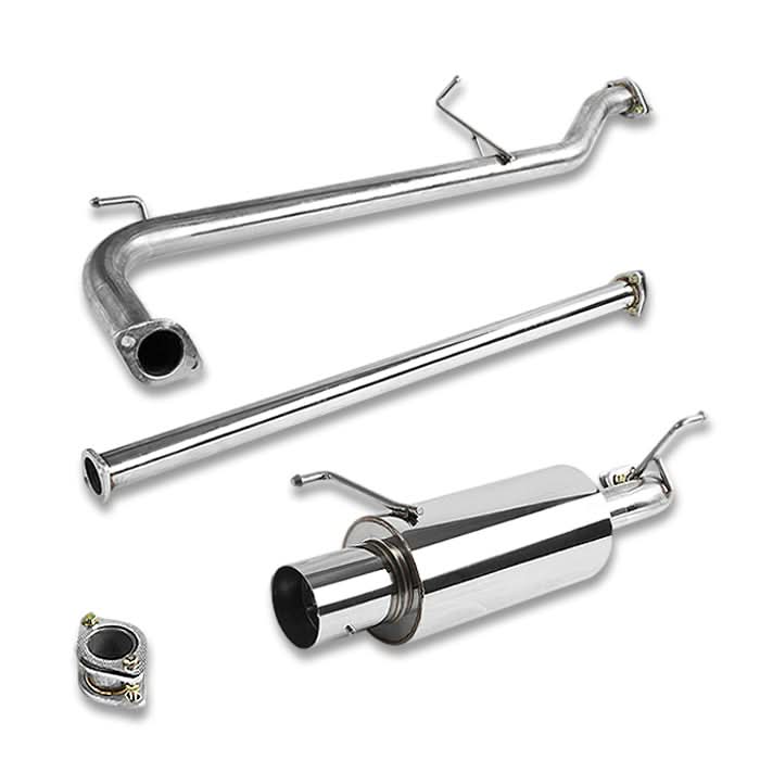 98-02 Honda Accord 4CYL Single Tip Catback Exhaust Stainless Steel