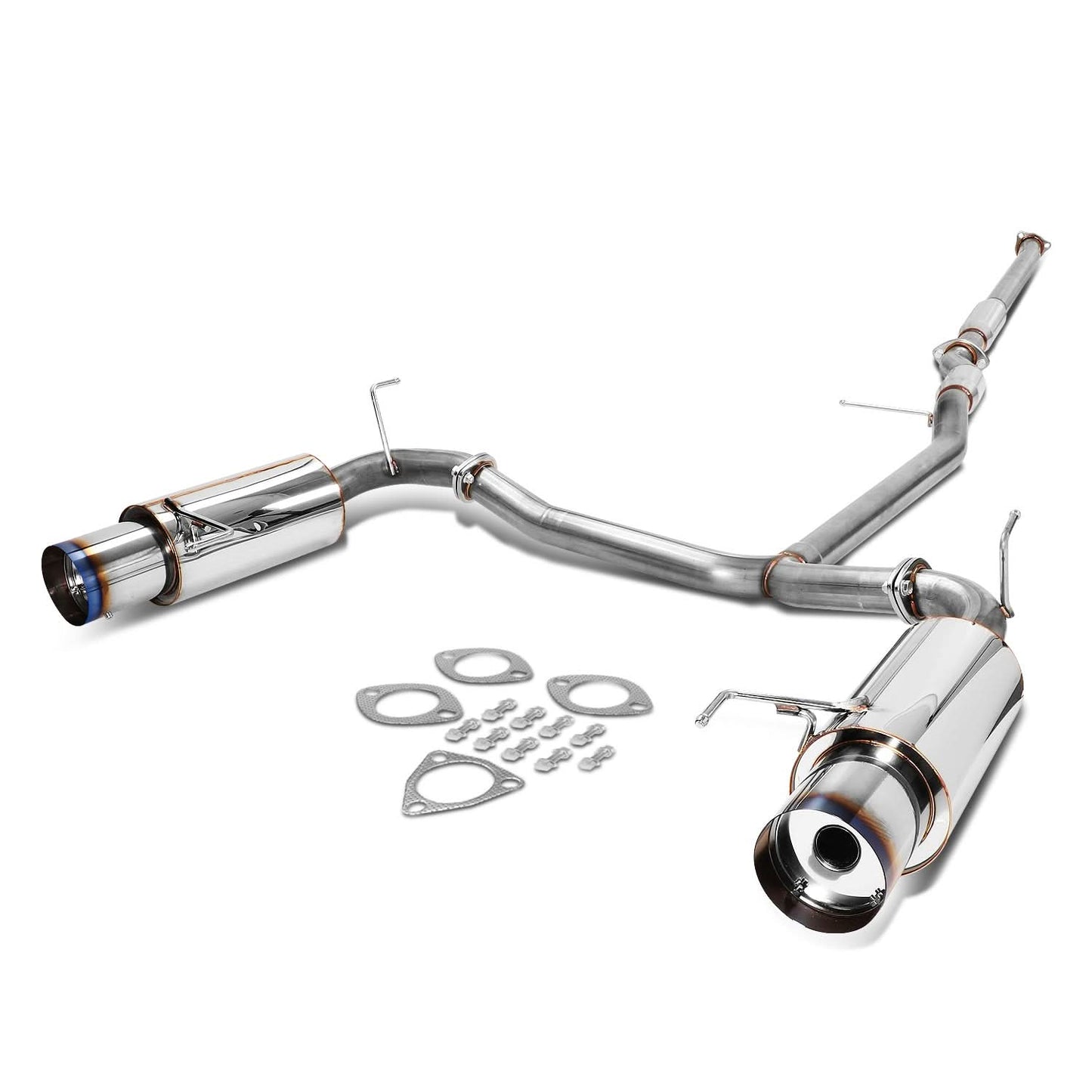 98-02 Honda Accord V6 Dual Burnt Tip Catback Exhaust Stainless Steel