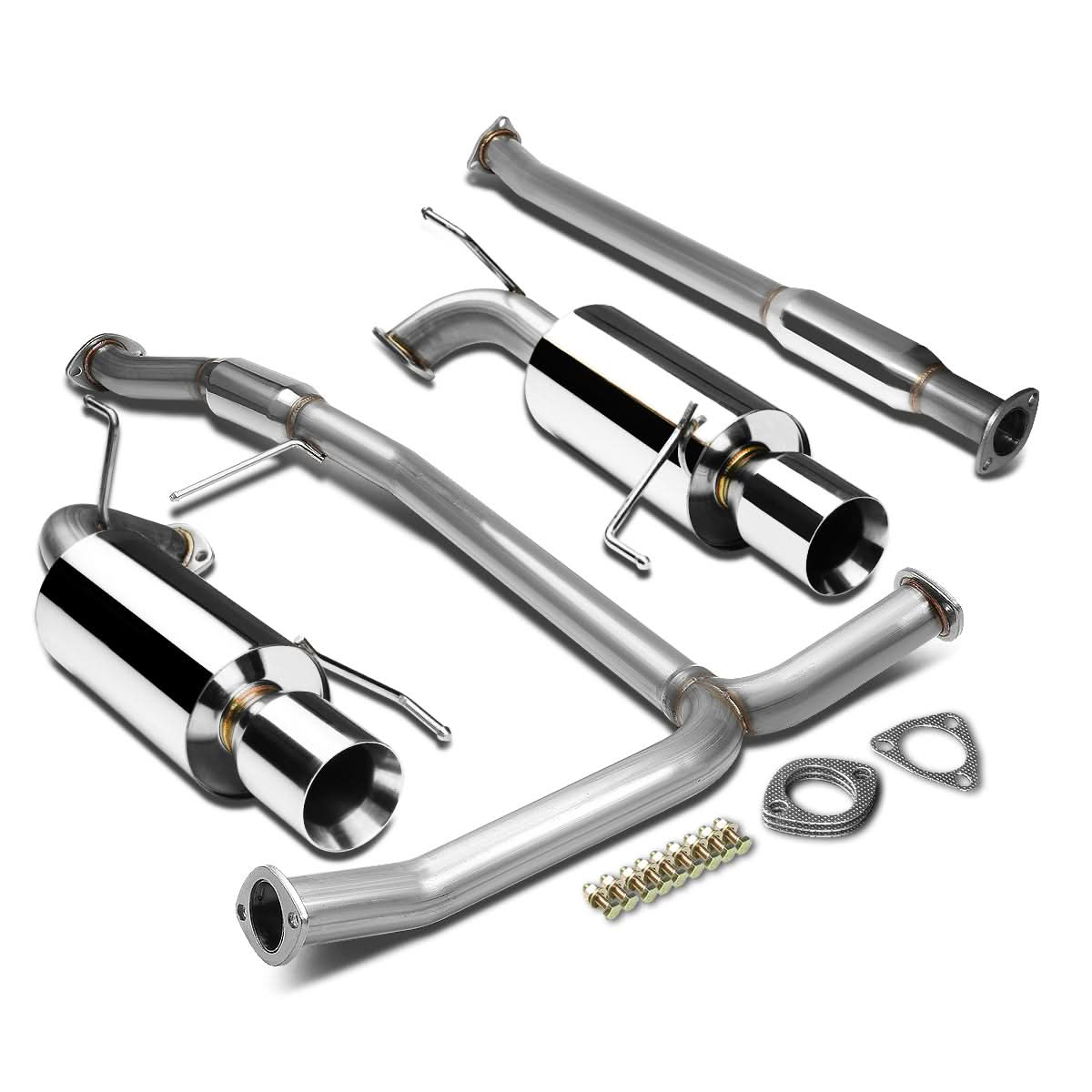 98-02 Honda Accord V6 Dual Rolled Tip Catback Exhaust Stainless Steel