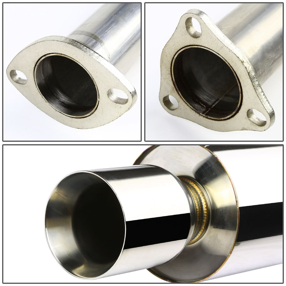98-02 Honda Accord V6 Dual Rolled Tip Catback Exhaust Stainless Steel