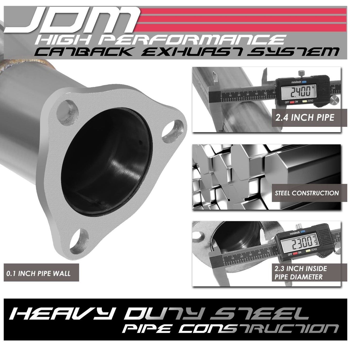 01-05 Honda Civic DX/LX Catback Exhaust Single Tip Stainless Steel