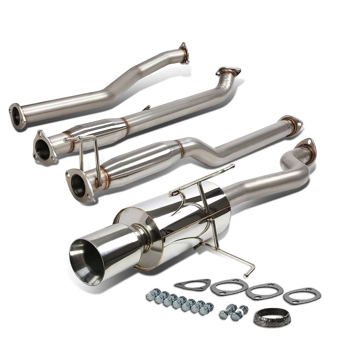 2001-2005 Honda Civic Catback Exhaust Single Rolled Tip Stainless Steel