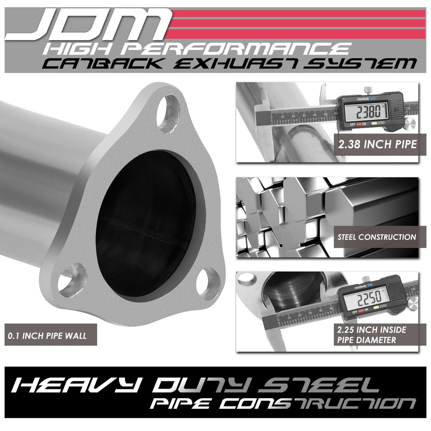 01-05 Honda Civic EX Catback Exhaust Single Tip Stainless Steel