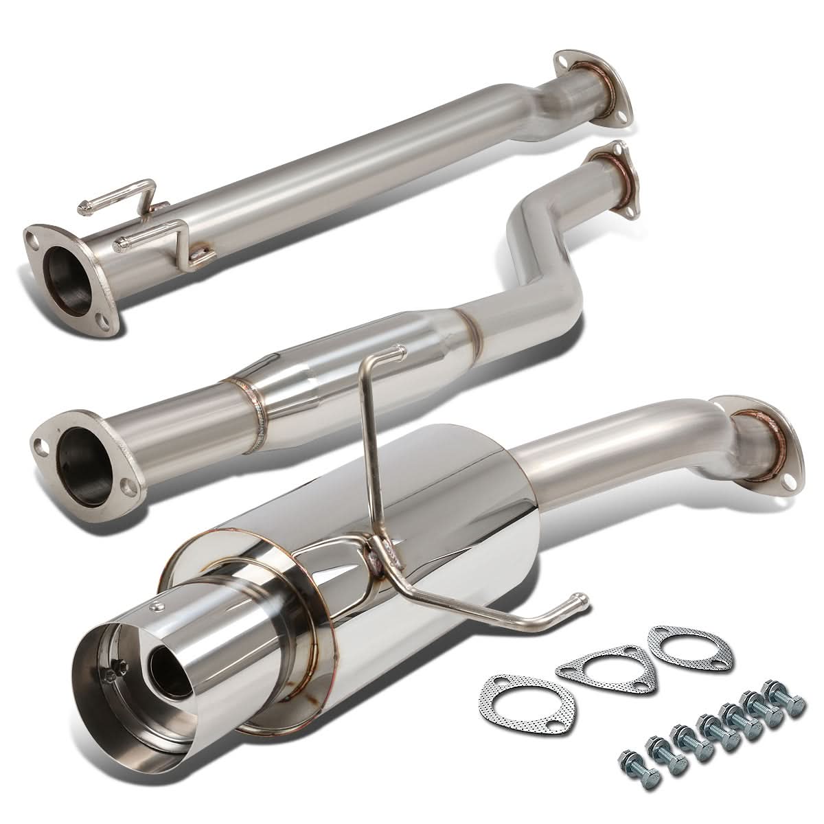 2002-2005 Honda Civic SI Single Tip Catback Exhaust - Stainless Steel