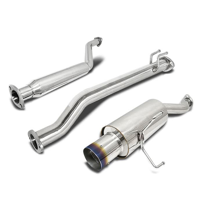02-05 Honda Civic SI Single Burnt Tip Catback Exhaust - Stainless Steel