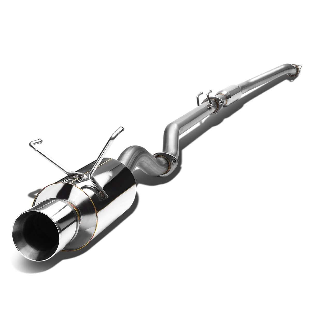 02-05 Honda Civic SI Single Rolled Tip Catback Exhaust Stainless Steel