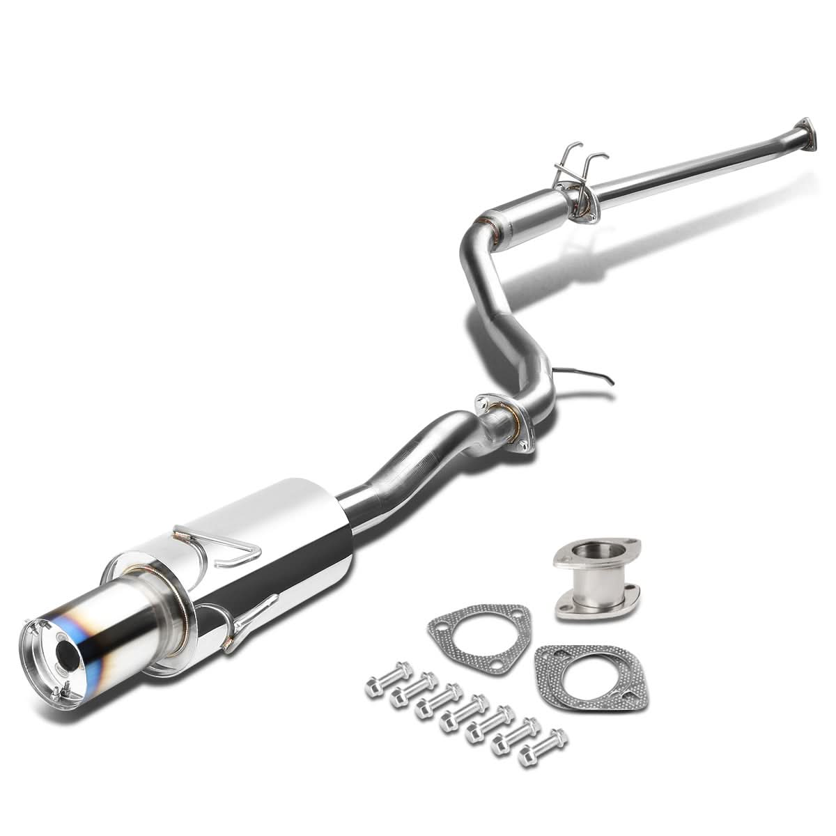 06-08 Honda Civic EX Catback Exhaust Single Burnt Tip Stainless Steel