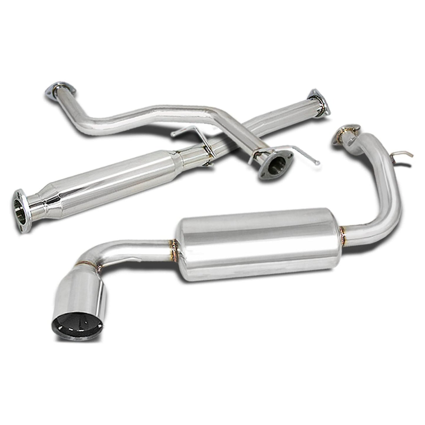 88-91 Honda Civic Single Tip Catback Exhaust Stainless Steel