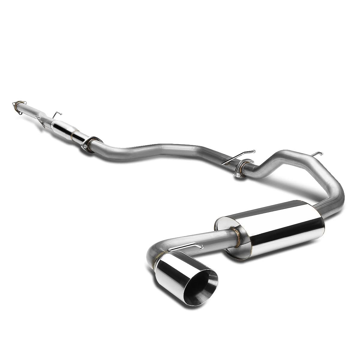 1988-1991 Honda Civic Single Rolled Tip Catback Exhaust Stainless Steel