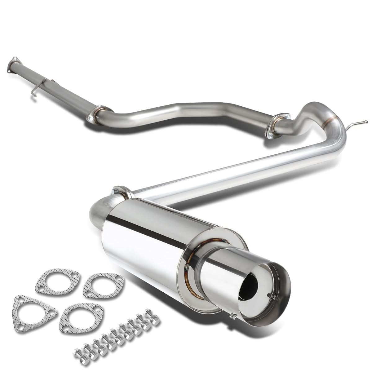 88-91 Honda Civic 4-Door Catback Exhaust Single Tip Stainless Steel
