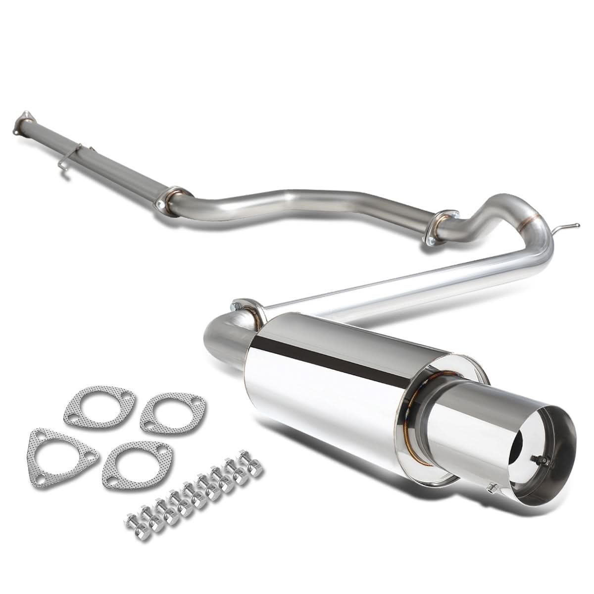 88-91 Honda Civic 4-Door Catback Exhaust Single Tip Stainless Steel