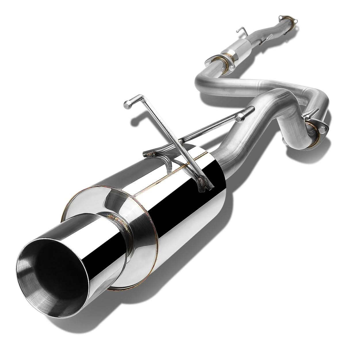 92-00 Honda Civic Catback Exhaust Single Rolled Tip Stainless Steel