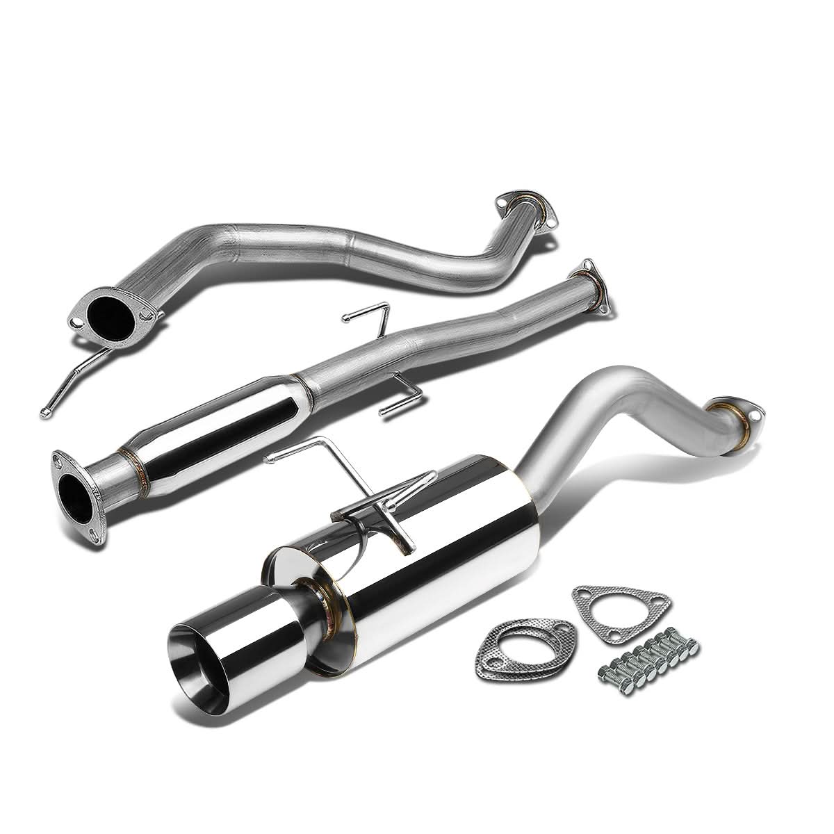 92-95 Honda Civic 3-Door Catback Exhaust Single Rolled Tip Stainless Steel