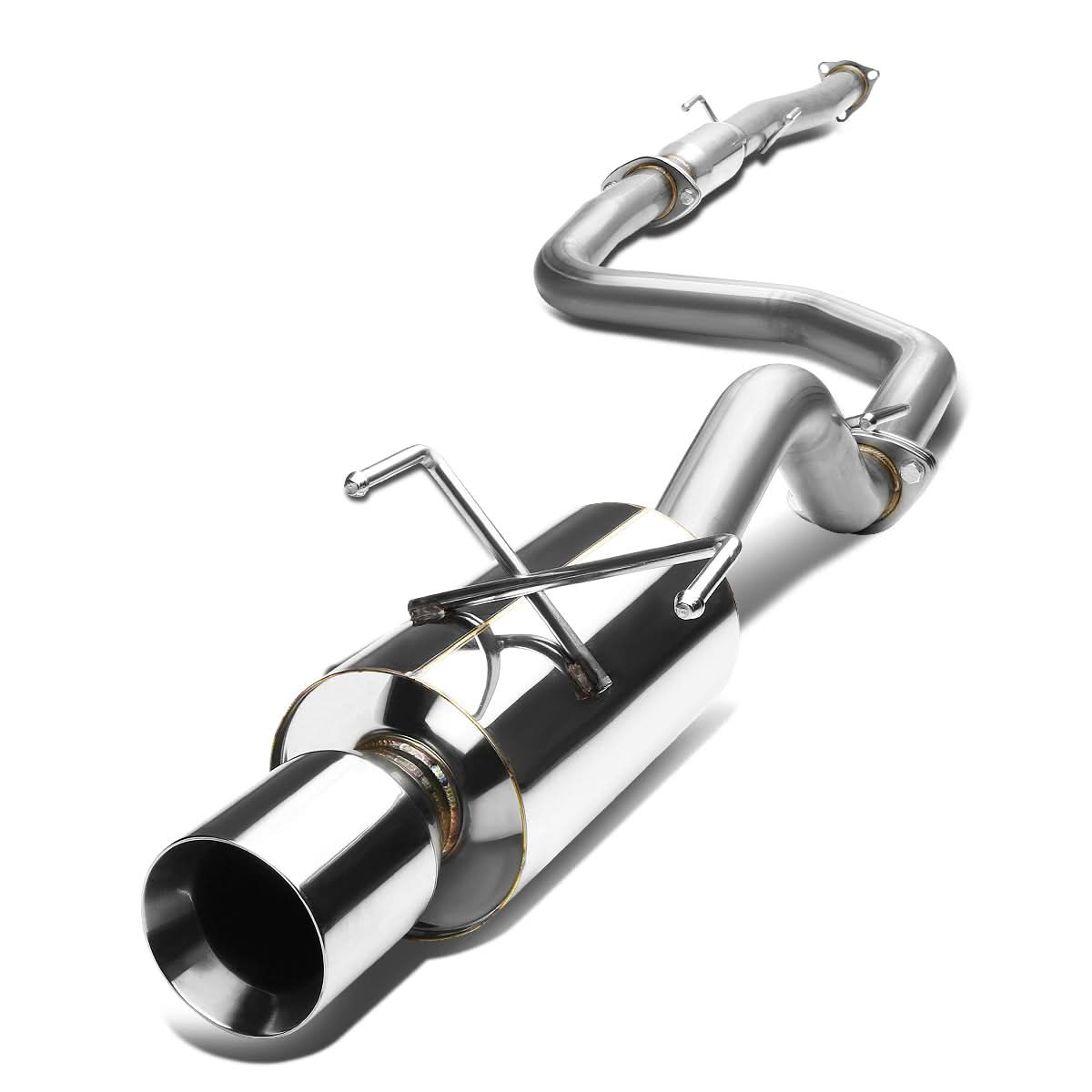 92-95 Honda Civic 3-Door Catback Exhaust Single Rolled Tip Stainless Steel