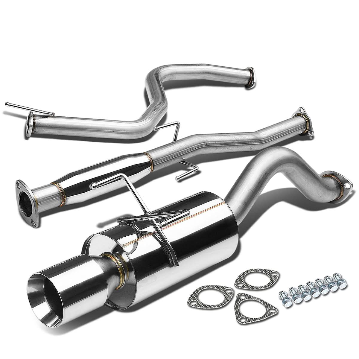 96-00 Honda Civic 3-Door Catback Exhaust Single Rolled Tip Stainless Steel