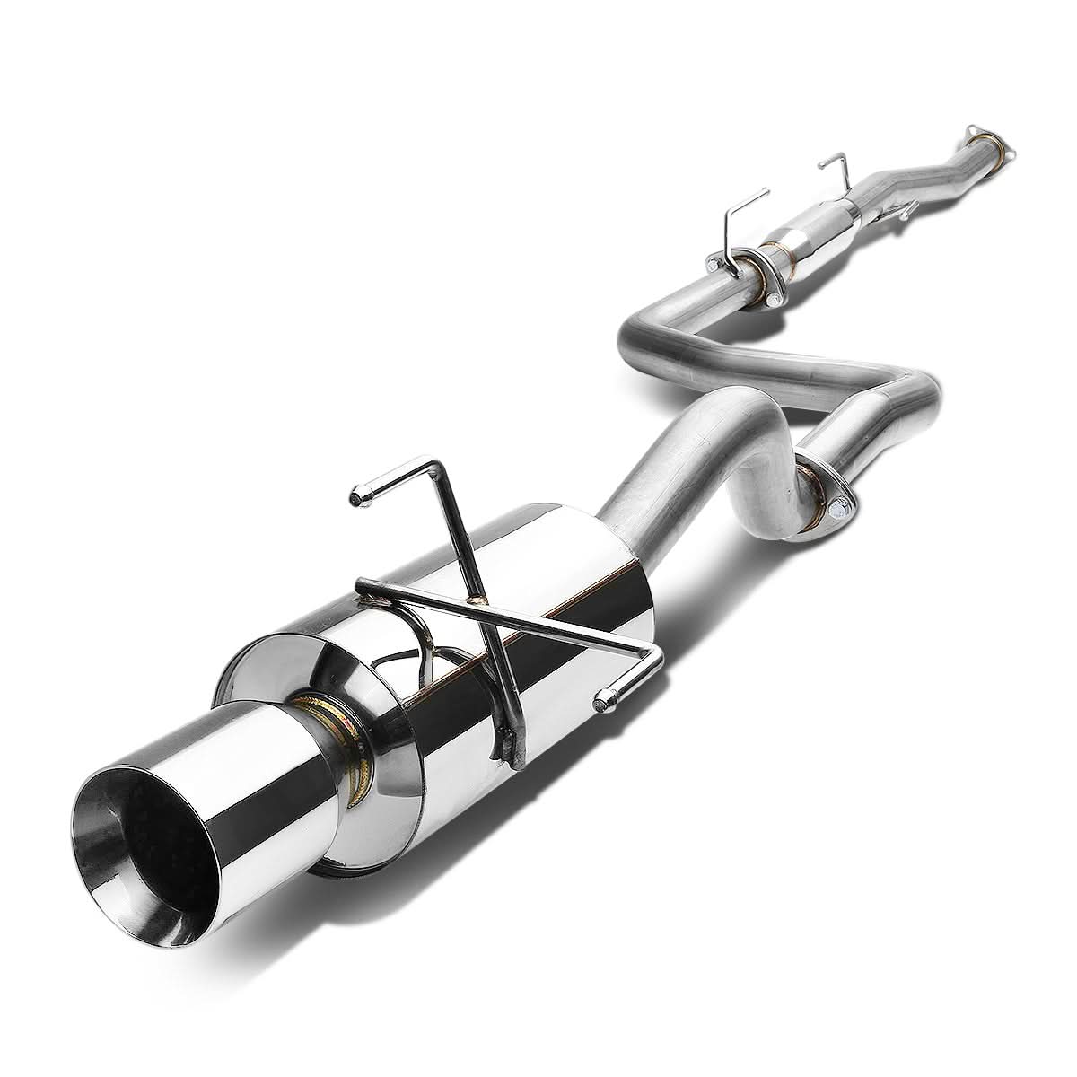 96-00 Honda Civic 3-Door Catback Exhaust Single Rolled Tip Stainless Steel