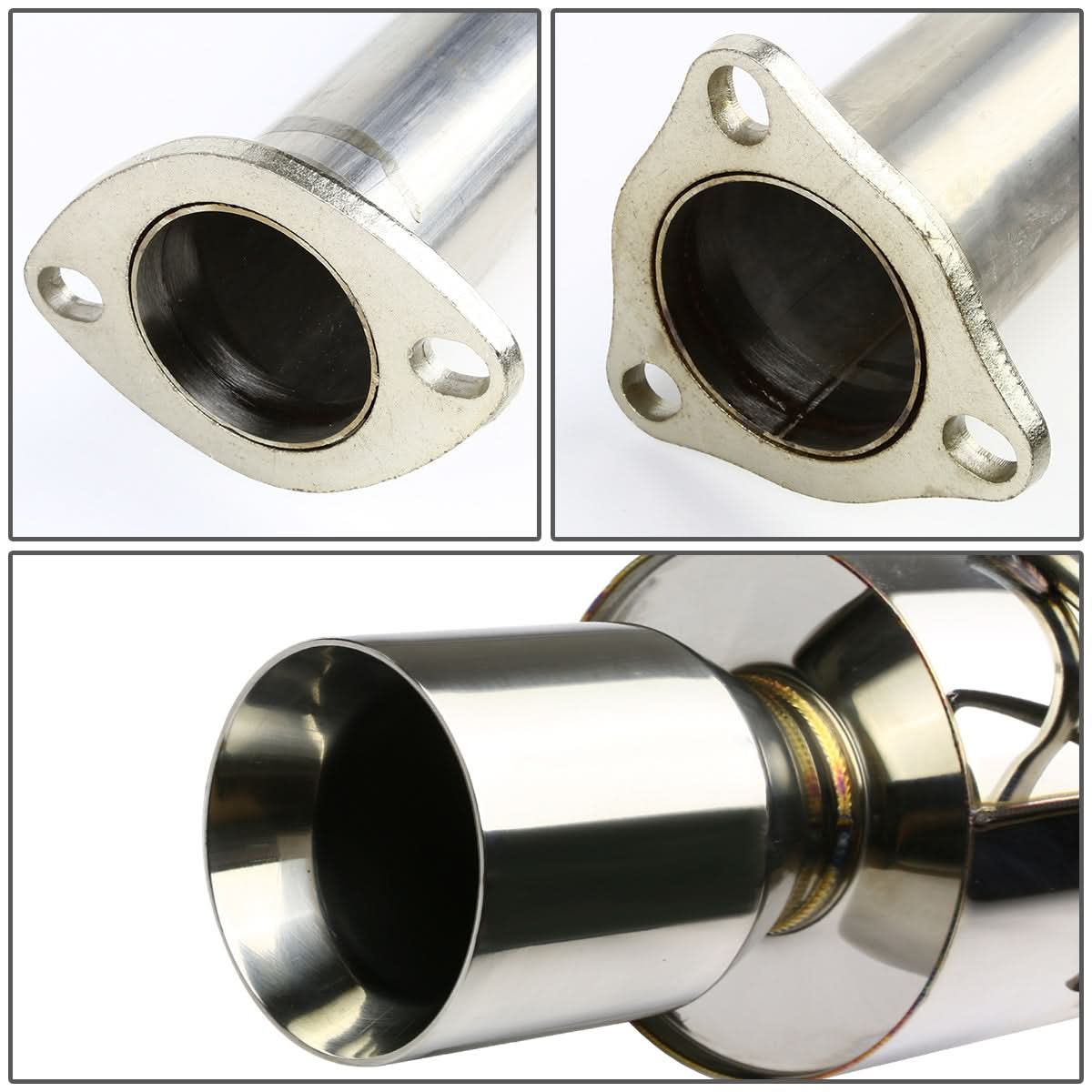 96-00 Honda Civic 3-Door Catback Exhaust Single Rolled Tip Stainless Steel