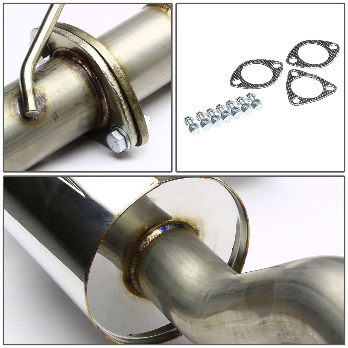 96-00 Honda Civic 3-Door Catback Exhaust Single Rolled Tip Stainless Steel