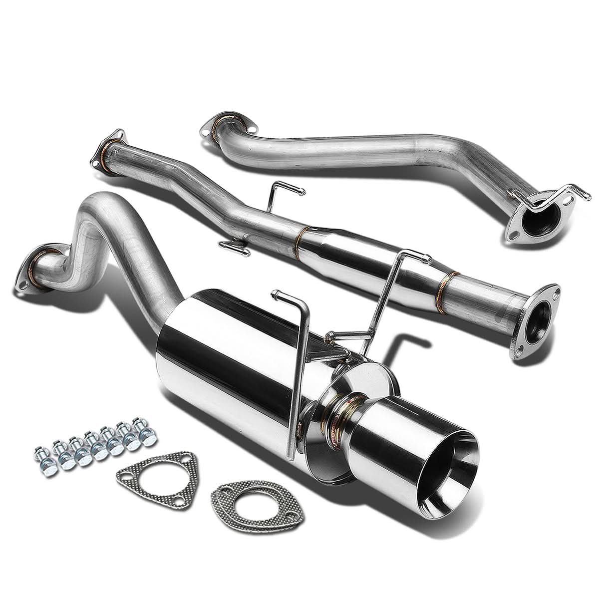 1993-1997 Honda Del Sol Single Rolled Tip Catback Exhaust - Stainless Steel
