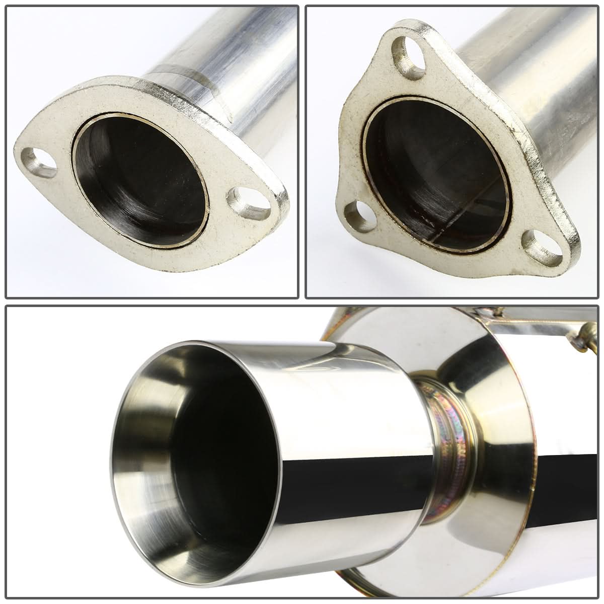 1993-1997 Honda Del Sol Single Rolled Tip Catback Exhaust - Stainless Steel
