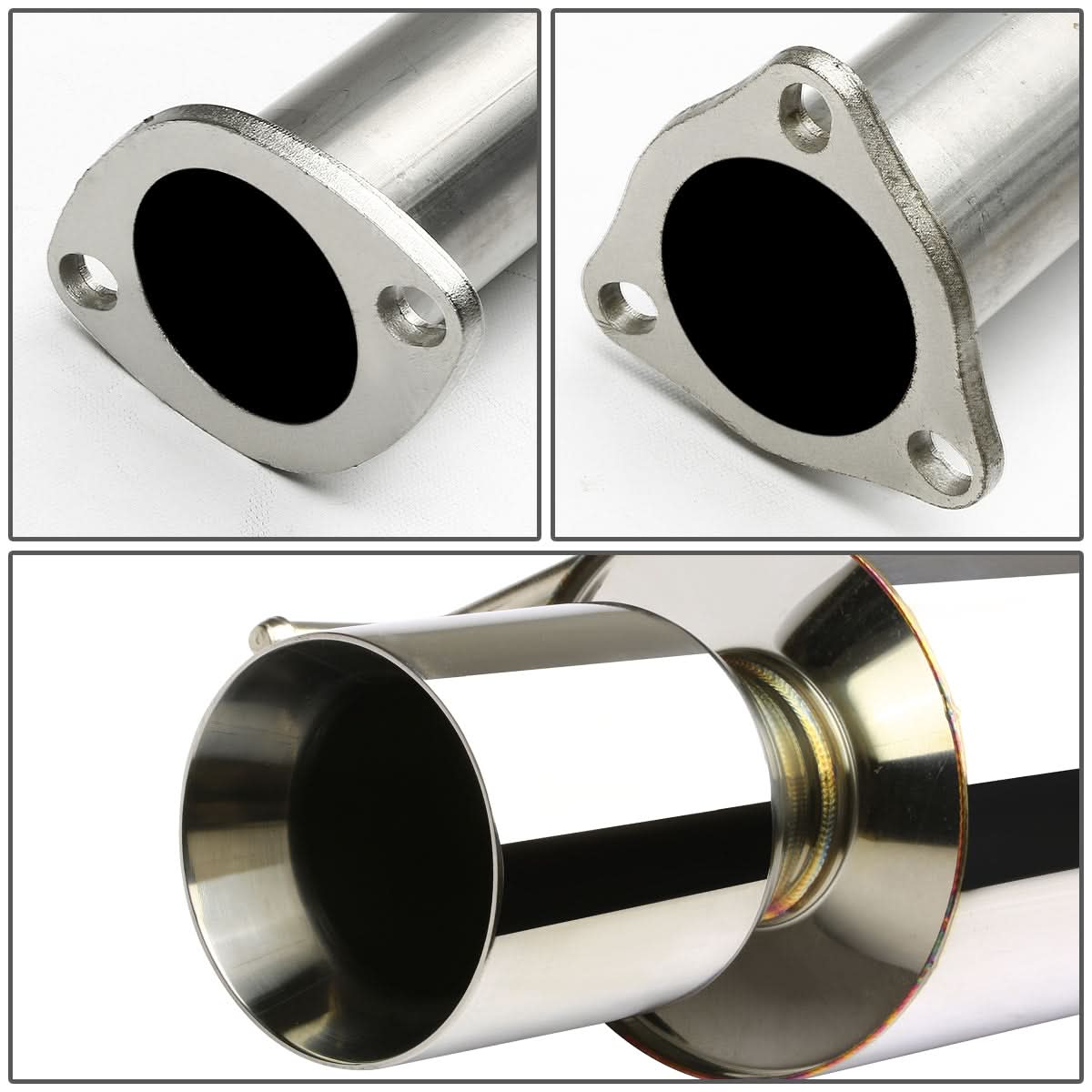 92-96 Honda Prelude Catback Exhaust Single Rolled Tip Stainless Steel
