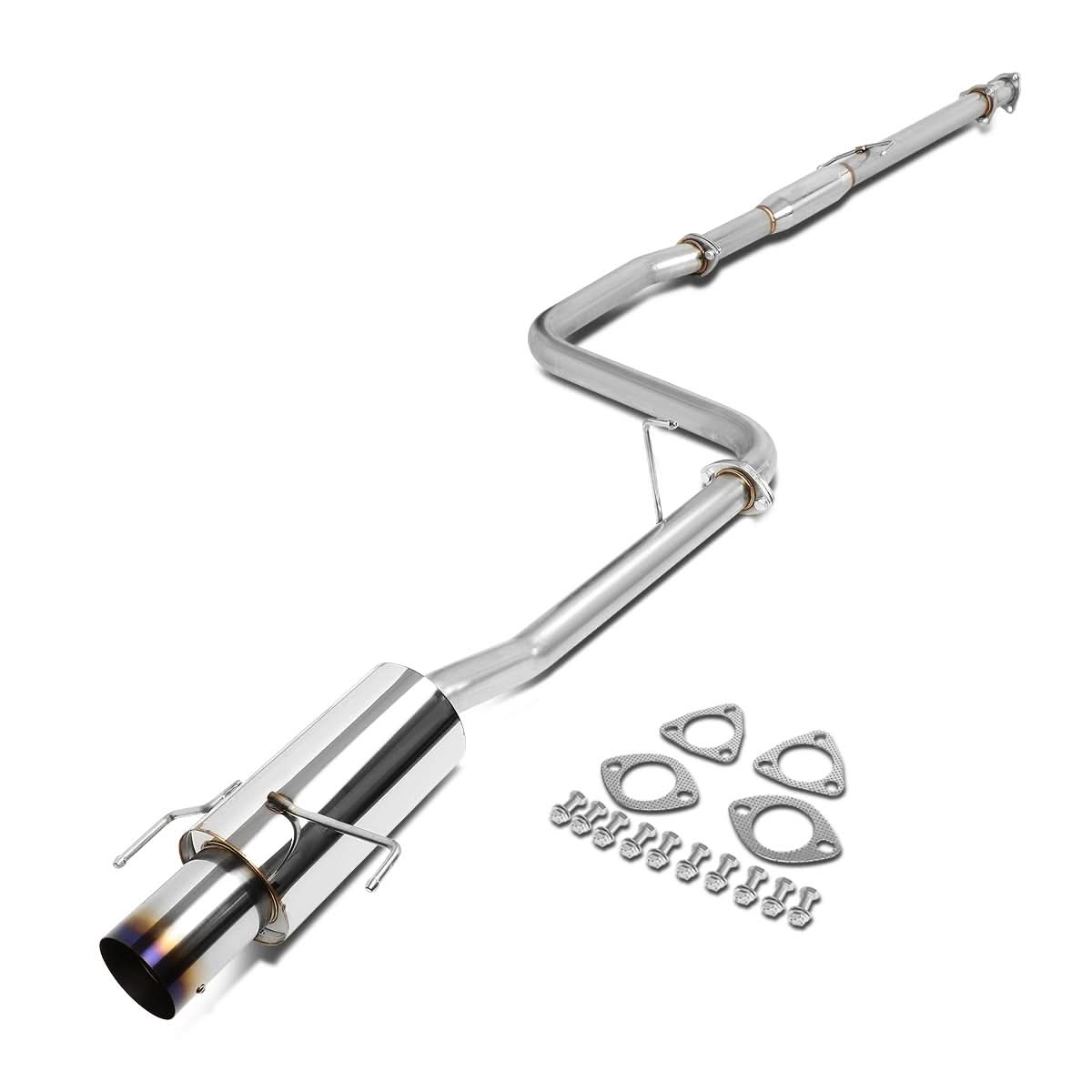 97-01 Honda Prelude Single Burnt Tip Catback Exhaust Stainless Steel