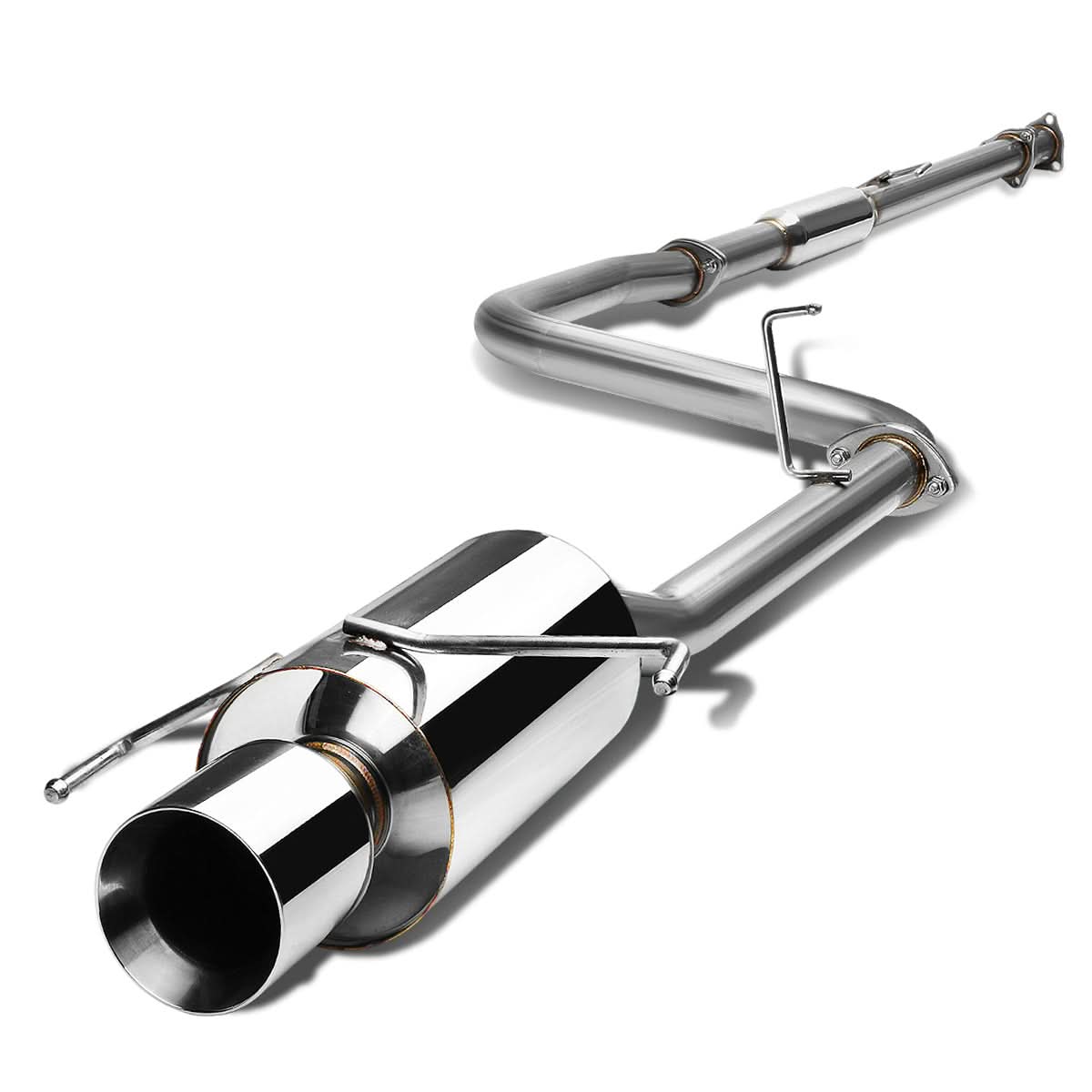 1997-2001 Honda Prelude Single Rolled Tip Catback Exhaust - Stainless Steel