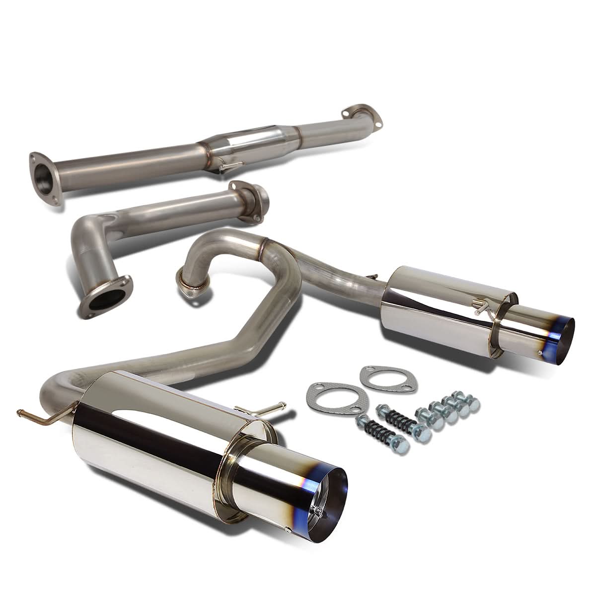 2003-2006 Hyundai Tiburon V6 Catback Exhaust Dual Burnt Tip Stainless Steel