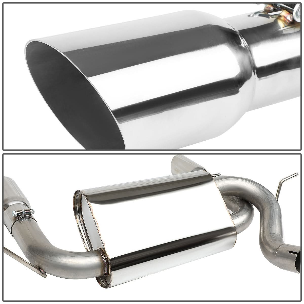 2007-2017 Jeep Wrangler Dual Single Tip Catback Exhaust Stainless Steel