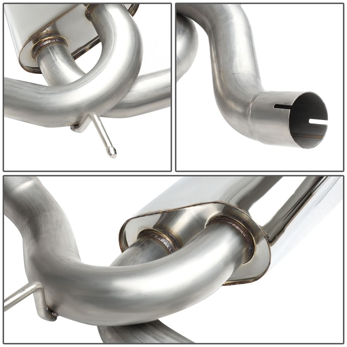 2007-2017 Jeep Wrangler Dual Single Tip Catback Exhaust Stainless Steel