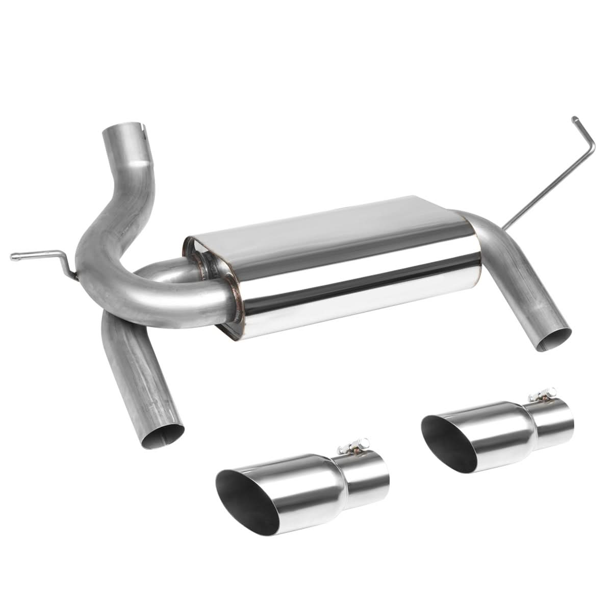 2007-2017 Jeep Wrangler Dual Single Tip Catback Exhaust Stainless Steel