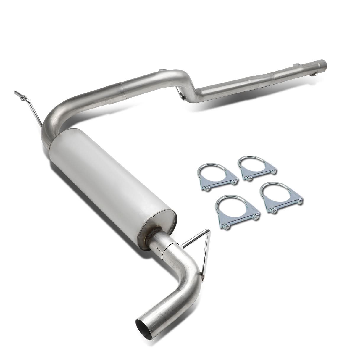 2007-2011 Jeep Wrangler Single Tip Catback Exhaust System Stainless Steel