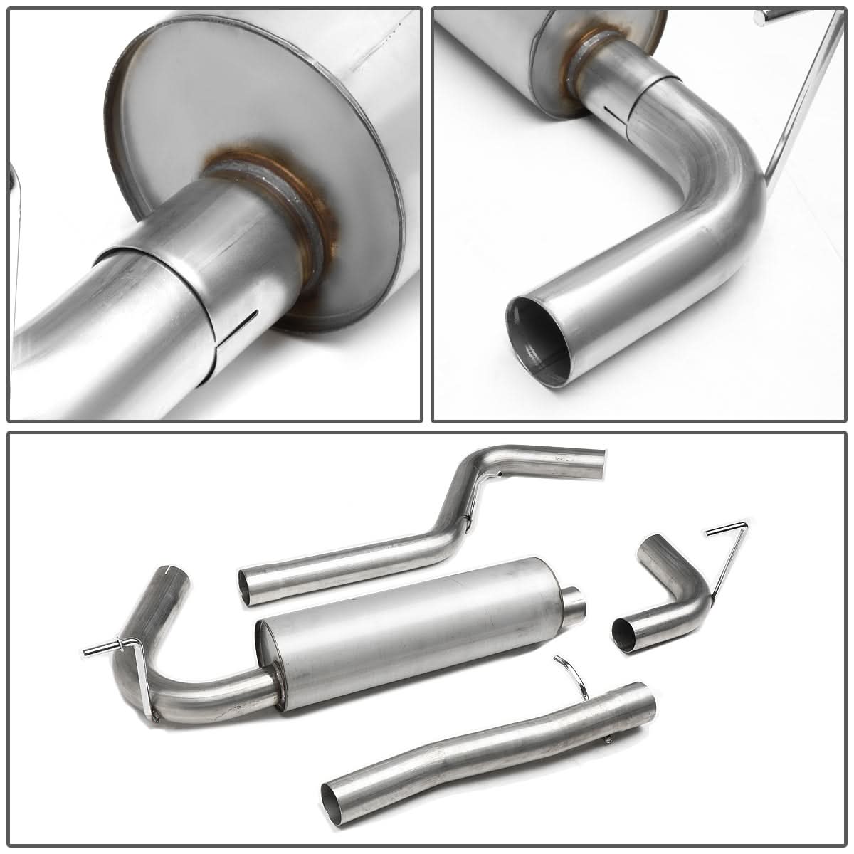 2007-2011 Jeep Wrangler Single Tip Catback Exhaust System Stainless Steel