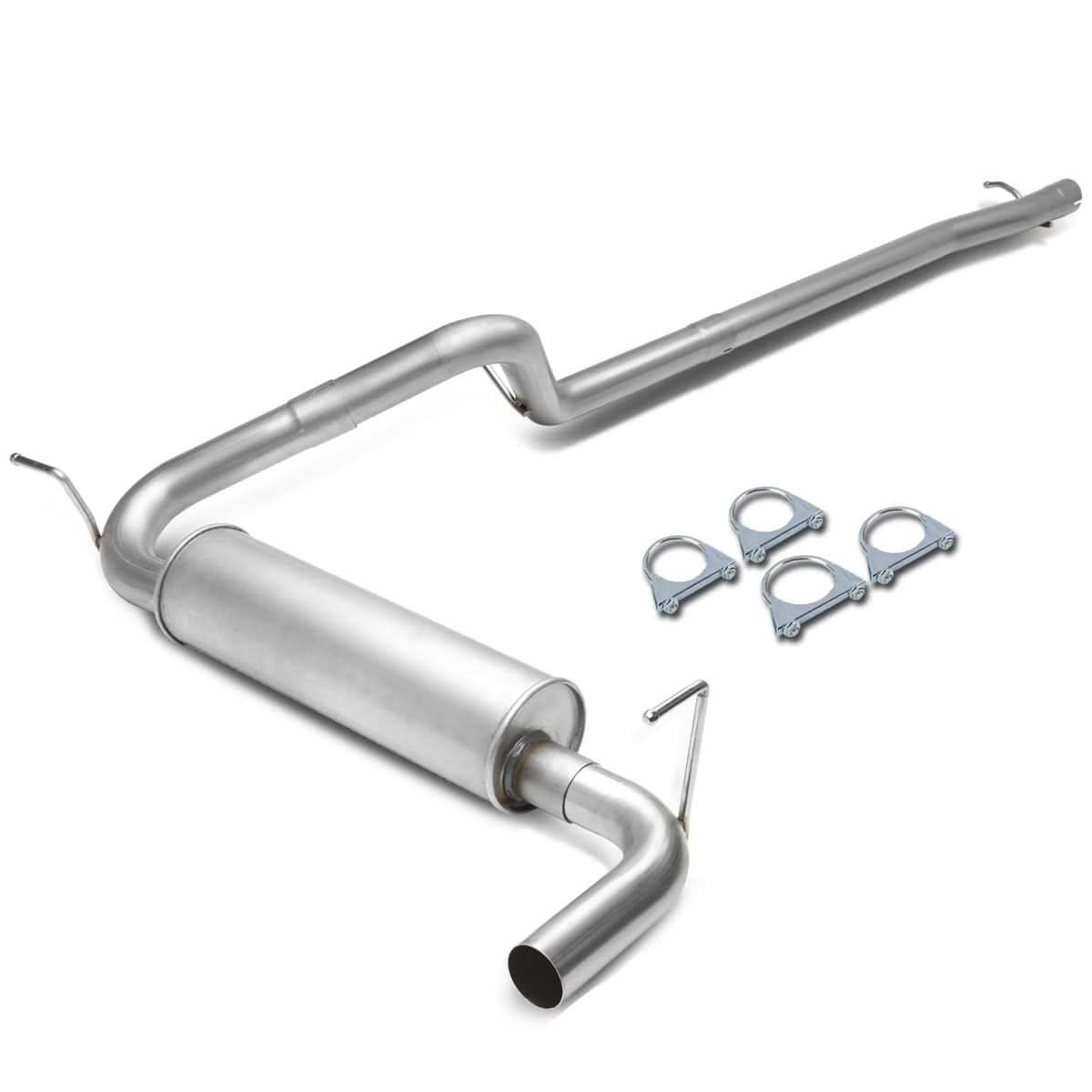 2007-2011 Jeep Wrangler 4DR Single Tip Catback Exhaust - Stainless Steel